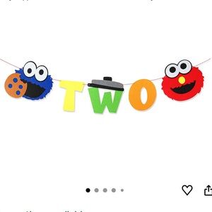 Like New Sesame Street 2nd Birthday Party Decoration Toddler Kid Banner Felt